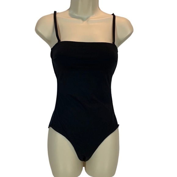 Sea Level High Leg Bandeau Removable Straps One Piece Swimsuit - Black - size 4 - Picture 3 of 8